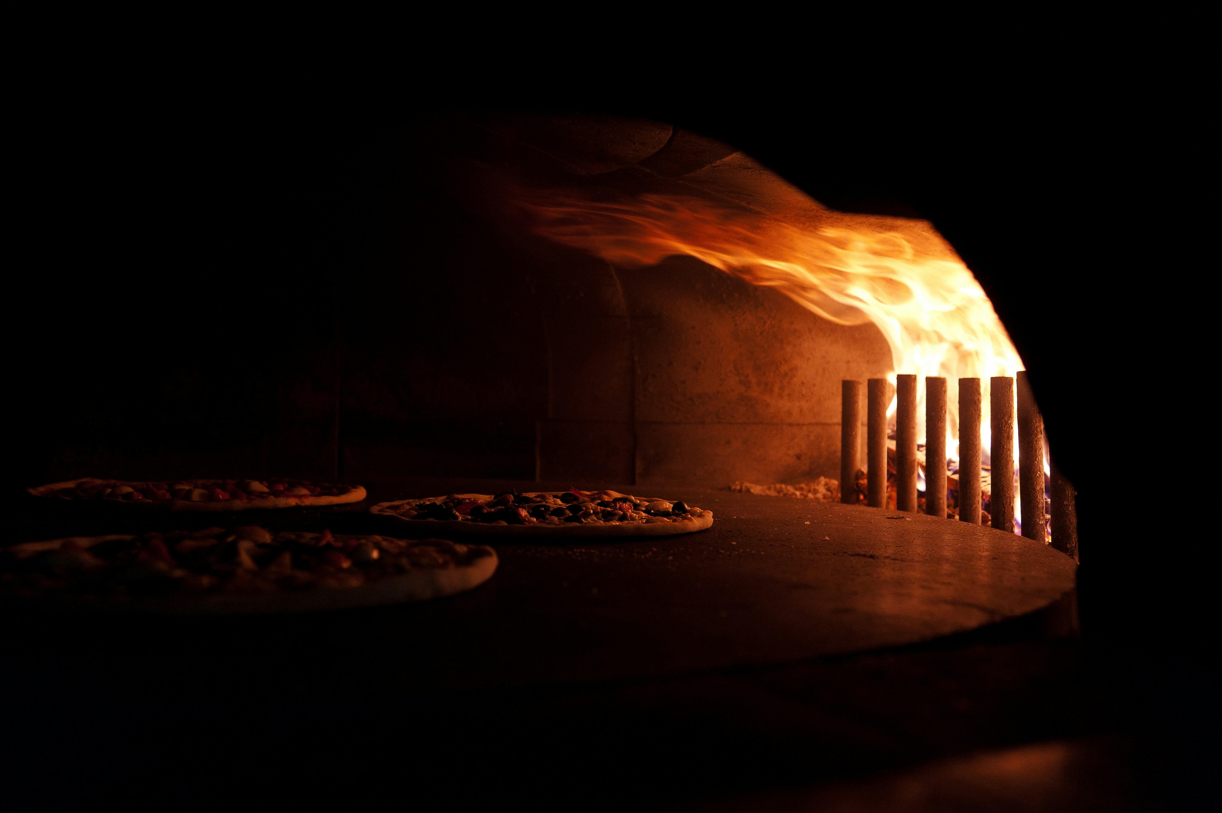 fire on brown wooden table